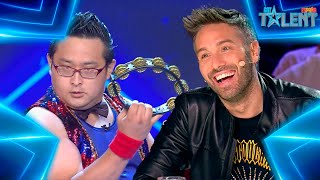 Este JAPONÉS impacta tocando la PANDERETA en su cara  Audiciones 1  Got Talent España 7 2021 [upl. by Elacim]