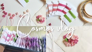 【vlog】1本の刺繍糸から小さいお花の耳飾りが出来上がるまで vol1🌱ハンドメイド作家イヤリングピアス [upl. by Ahlgren228]