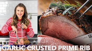 Garlic Crusted Prime Beef Rib Roast Recipe  Natashas Kitchen [upl. by Yemaj]