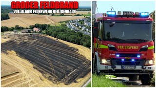 35000M² STOPPELFELD BRANNTEN  Vollalarm Feuerwehr Heiligenhaus amp überörtliche Hilfe [upl. by Eecats]