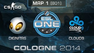 Dignitas vs Cloud9  ESL One Cologne 2014  Group D  CSGO [upl. by Enelrahc]