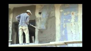 Plastering with PS 3000 double piston plastering machineflv [upl. by Bekah507]