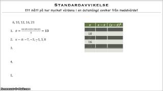 Standardavvikelse  Matematik 2b [upl. by Wyon966]