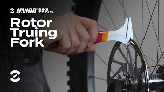 Rotor Truing Fork  Product Overview  Unior Bike Tools [upl. by Airdnua]