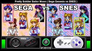 Sailor Moon Sega Genesis vs SNES Gameplay Comparison [upl. by Parsaye]