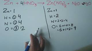 Balancing equation ZnHNO3ZnNO32N2OH2O [upl. by Rafael]