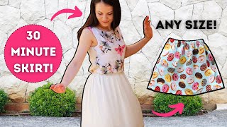 How to sew a gathered skirt in 30 minutes  QUICK and EASY tutorial [upl. by Atnahs642]