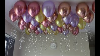 Easiest way to put balloons in the ceiling  without helium [upl. by Bissell]