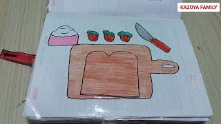 Making strawberry sandwiches paper book DIY [upl. by Jezebel]