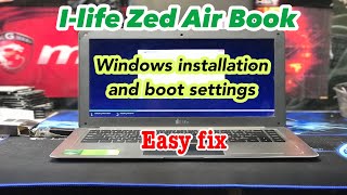 I life zed air book boot settings and windows installation [upl. by Grady]