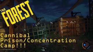 The Forest  Trap Base  How to build a Cannibal PrisonConcentration Camp tested [upl. by Aidahs376]