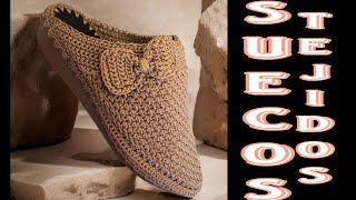 Zapatos Tejidos a Crochet tipo quotZUECOquot usando medio punto Extendido 89 suecostejidos suecos [upl. by Ayhtak247]