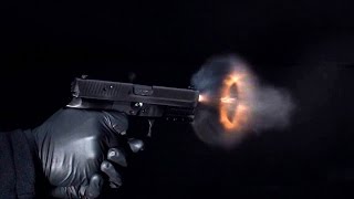 Super slowmotion video of bullets leaving a handgun [upl. by Shelagh148]