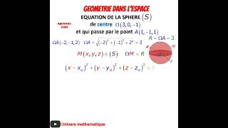 EQUATION DUNE SPHERE centre et point [upl. by Lowrie926]