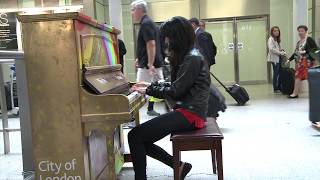 Street Piano Mozart Alla Turca Jazz by Fazil Say Version by AyseDeniz [upl. by Bahr]