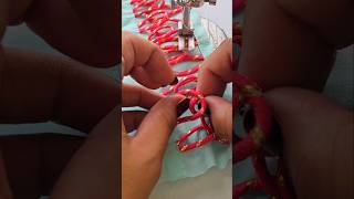 New Sewing Tips And Tricks For Sleeves Pattren Using Readymade Red String With Asmr Sounds Shorts [upl. by Eidua809]