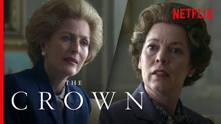 Queen Elizabeth II Meets Margaret Thatcher Full Scene  The Crown [upl. by Idnas]