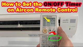 How to Set ONOFF Timer in Air Conditioner Remote Control Mitsubishi [upl. by Eycal203]