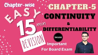 continuity and differentiability class 12 maths quick revision cbse2023 cbseboardexam [upl. by Akemeuwkuhc]