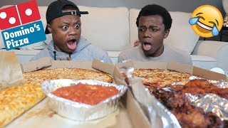 DOMINOS MUKBANG FUNNY AF [upl. by Berwick594]