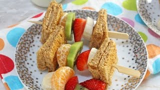 Peanut Butter Toast amp Fruit Breakfast Kebabs  Healthy Breakfast for Kids [upl. by Levenson]