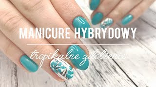 Manicure Hybrydowy  Nadbudowa Paznokcia Bazą Proteinową  Tropikalne  Geometryczne Zdobienie [upl. by Ardna]