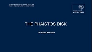 Steve Kershaw  The Phaistos Disk Mystery Forgery and Pseudoarchaeology [upl. by Tristas]