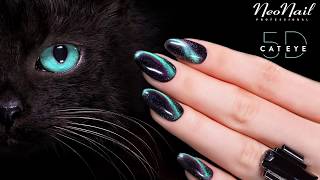 NeoNail tutorial  Jak wykonać zdobienia lakierami NeoNail Professional Cat Eye 5D [upl. by Inva351]