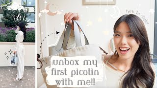 UNBOX MY STUNNING HERMES PICOTIN 18 WITH ME 🩵📦 First impressions why I chose it how to style [upl. by Martha937]