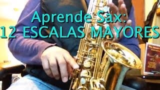 Los Mejores Tutoriales de Sax  12 Escalas Mayores Sax Alto 🎷 [upl. by Alyl531]