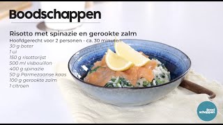 Risotto met spinazie en gerookte zalm  Boodschappen TV [upl. by Esilec351]