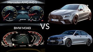 MercedesAMG A45 S vs BMW M340i Acceleration Battle [upl. by Aenea960]