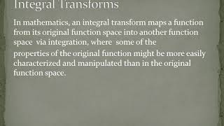 History and Application of Some Integral Transform [upl. by Ansel]