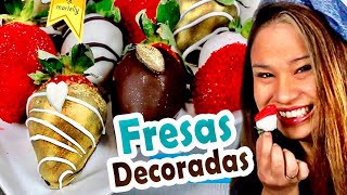 FRESAS DECORADAS CON CHOCOLATE 🍓 by MARIELLY [upl. by Kalam]