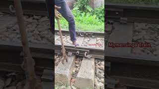 Tightening of railway fishplate nut bolt line Bangladesh development local railway repair [upl. by Narcis]