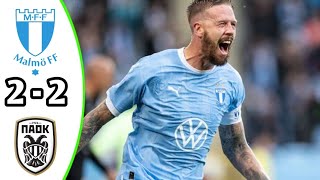 Malmo FF vs PAOK 22 Highlights  Qualification Champions league 2024 eFootball Game Play [upl. by Rebah]