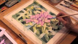 Clematis Watercolour Tutorial Part 8  Leaf Detail [upl. by Norga143]