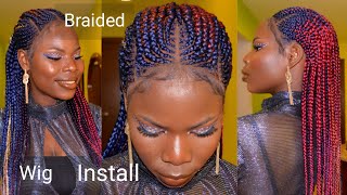 Elastic Band Method Braided Lace Frontal Wig Installation  No Glue [upl. by Janene668]