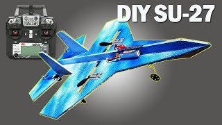 DIY SU27 Sukhoi Jet RC Uçak Yapımı  Çift 180 Motorlu Köpük kartondan Hızlı Rc Uçak Yapımı [upl. by Raynah148]