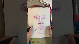 Ambidextrous Artist Draws Portrait of Man  12663691 [upl. by Klusek646]