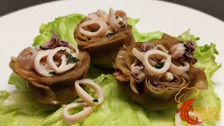 CARCIOFI RIPIENI CON INSALATA DI CALAMARI [upl. by Agee]