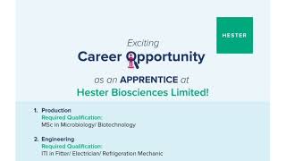 FRESHERS Excellent Opportunity for ProductionQCQAHRAdminEngineering AT Hester Biosciences Ltd [upl. by Aicil]