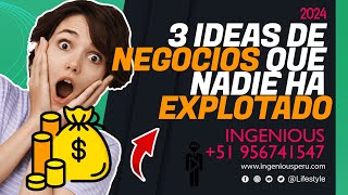 ✅3 ideas de NEGOCIOS que nadie ha EXPLOTADO 2024 [upl. by Edya]