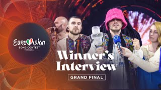 FIRST INTERVIEW 🇺🇦 Kalush Orchestra from Ukraine the winners of the Eurovision Song Contest 2022 [upl. by Goodman]