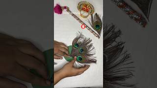 🙏🏻❤️Beautiful Hand Fan Making for Krishna  Janmashtami Decoration Ideaskrishna trending shorts [upl. by Nilad]