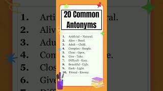 20 Antonyms list  Opposite words  English Grammar  The Study Corner  antonyms grammar shorts [upl. by Lose244]