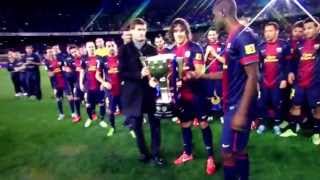 Alex Song and the La Liga Trophy Barcelona 2013 champions [upl. by Sascha]