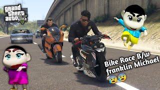 GtA 5 Franklin Michael Bike Stolen By Racers To feed Needy People 😢Shinchan Wounded 😭Ps Gamester [upl. by Haleehs]