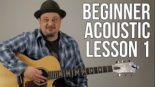 Beginner Acoustic Lesson 1  Your Very First Guitar Lesson E Minor  Asus2 [upl. by Partridge]