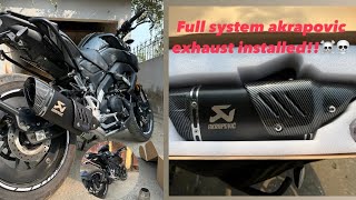 Best full system akrapovic exhaust for Mt 15 installation process☠️ price detail 🤑💵 total cost 💰 [upl. by Ahsatel]